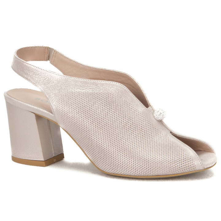 Sandały Boccato 211.329 pudrowy+satyna