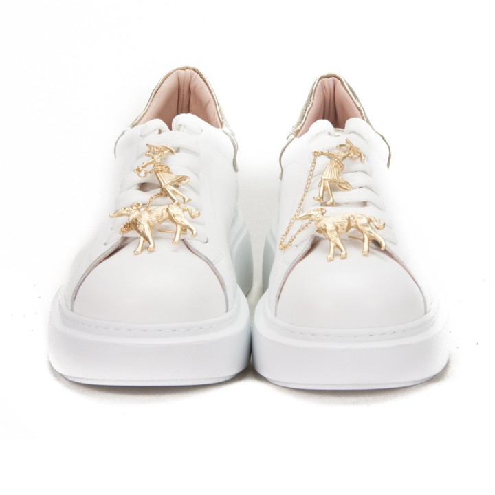 Sneakersy Tuffoni 1521055-1LL Biały+złoty