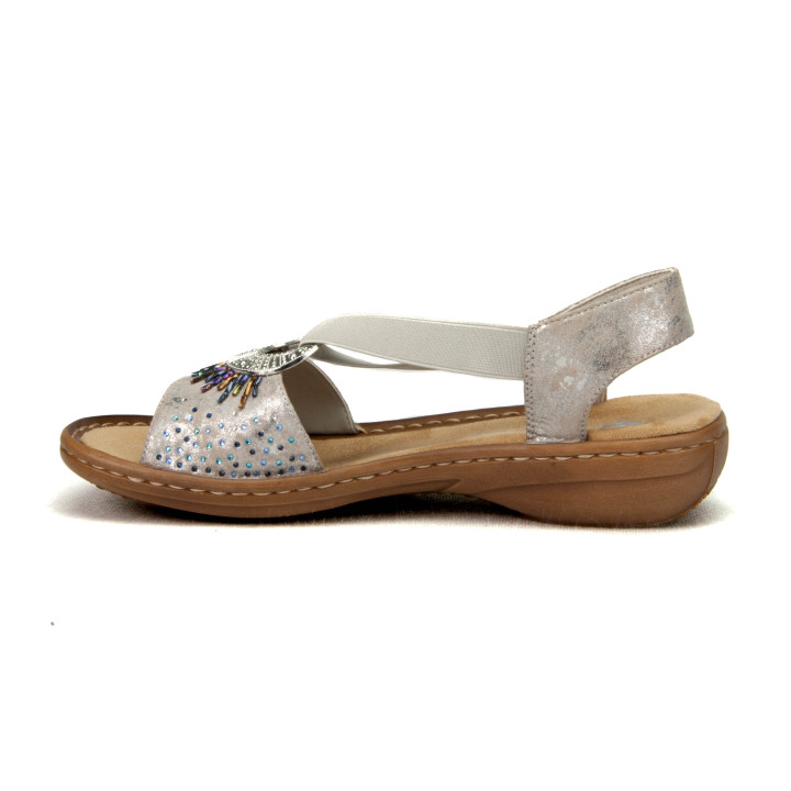 Sandały Rieker 60880-90 Metallic