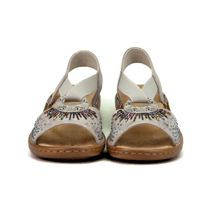 Sandały Rieker 60880-90 Metallic