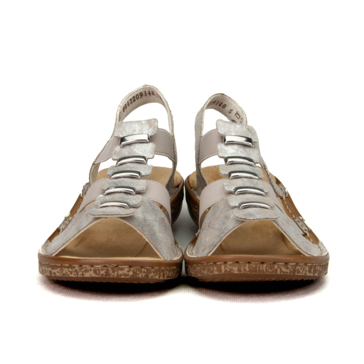 Sandały Rieker 62850-90 Metallic