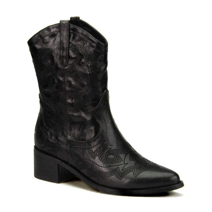 Kowbojki Loretta Vitale C2439306 Black Leather EMB.