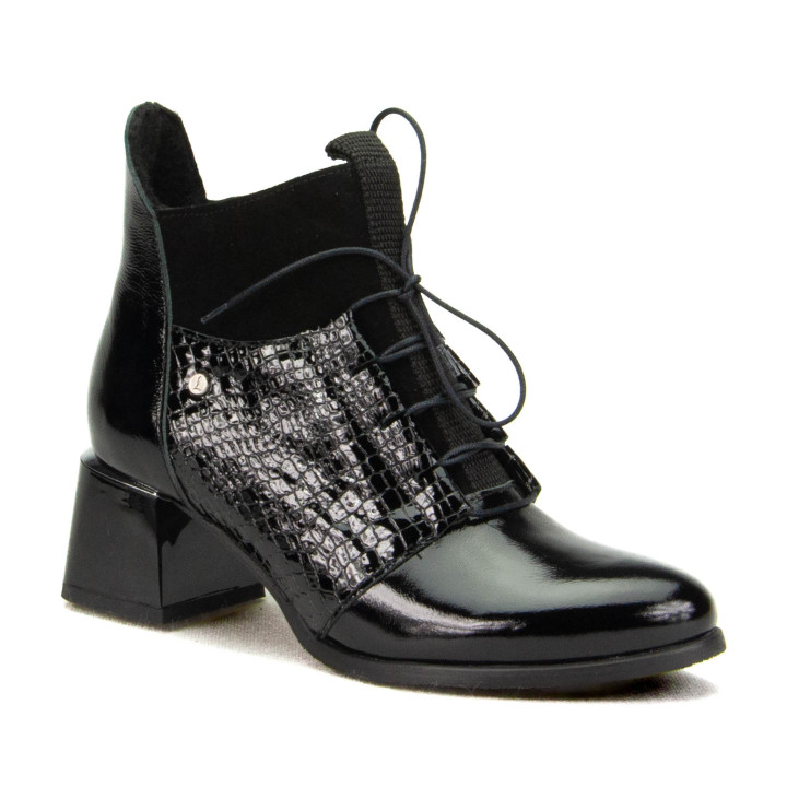 Botki Lemar 60503 Naplak Czarnv + Matrix + W