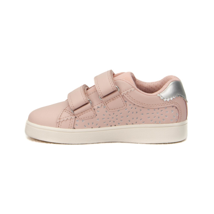Półbuty Geox J ECLYPER A - SYNT.LEA J44LRA 000BC C8237 LR ROSE/SILVER