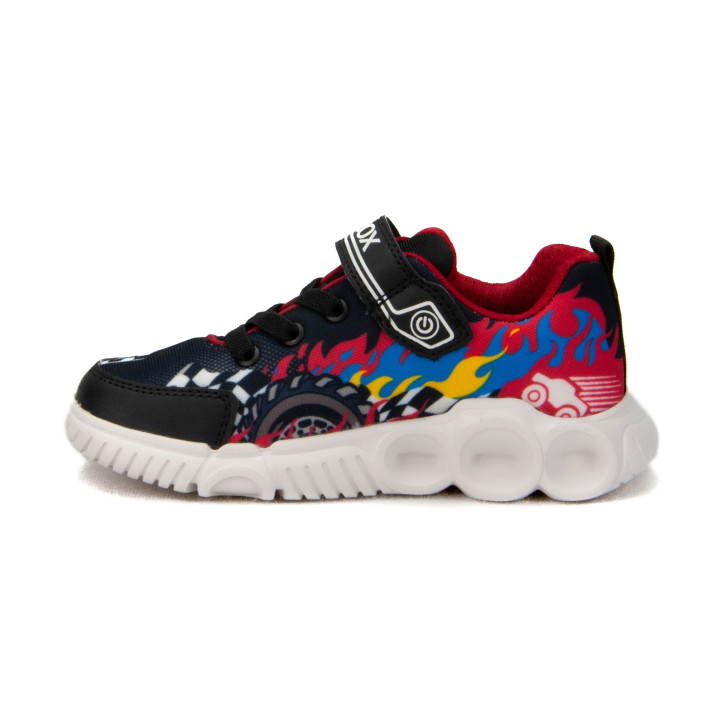 Półbuty Geox G WROOM B. D - PR.MESH+PR.DBK J55GAD 02ACE C0048 Black/Red
