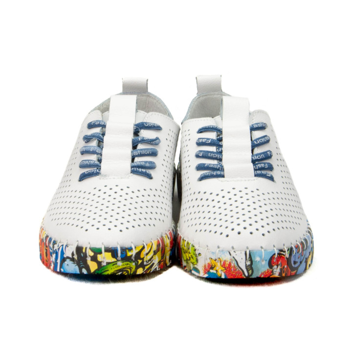 Półbuty Artiker 52C1382 White-Navy
