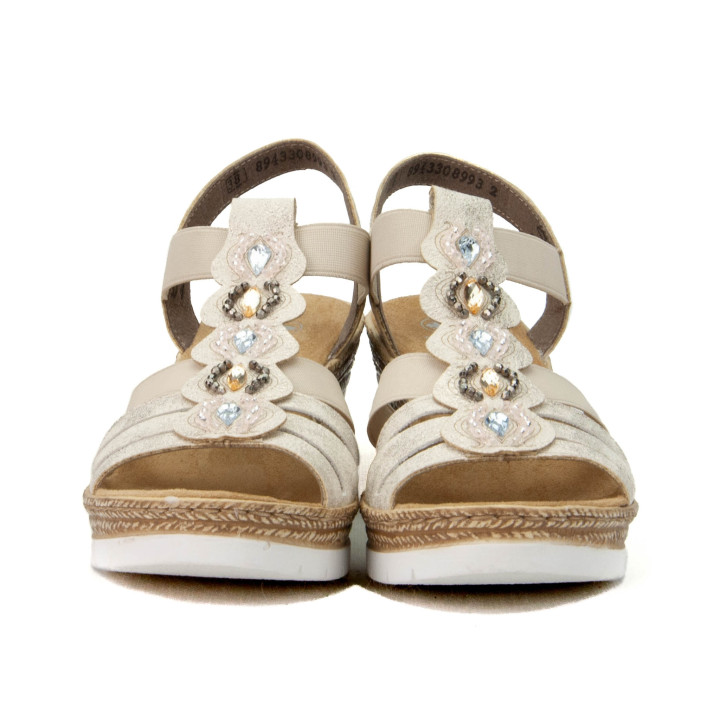 Sandały Rieker 619B2-60 Beige