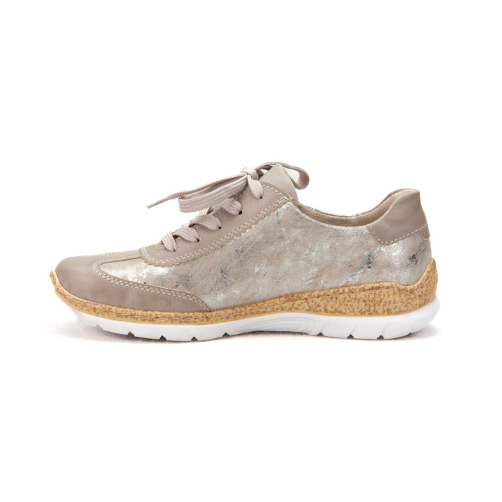 Półbuty Sneakersy Rieker N4221-90 METALIC