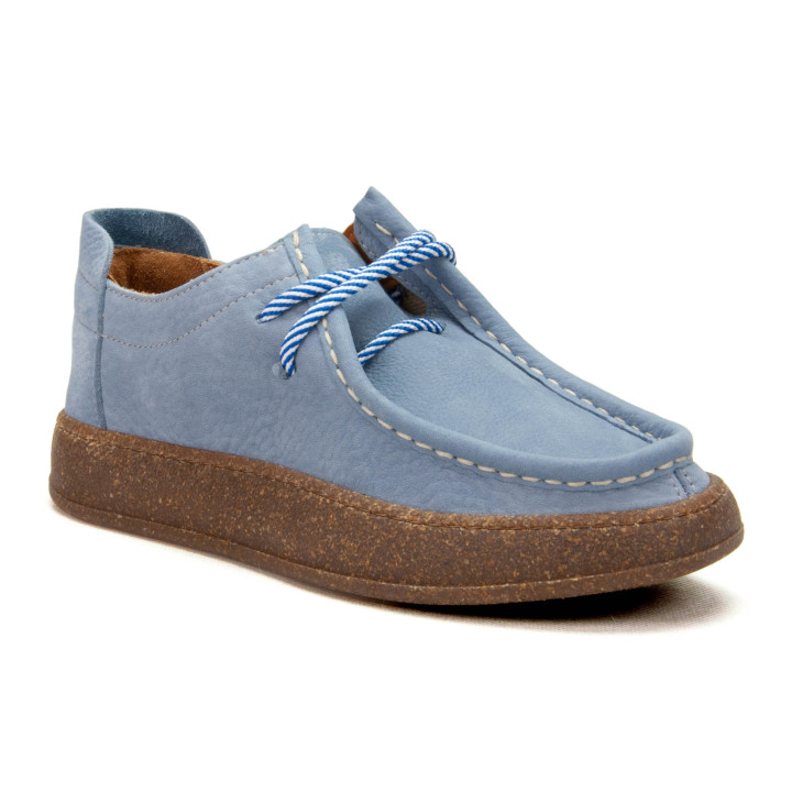 Półbuty Ravini 241094 BABY BLUE NUBUCK
