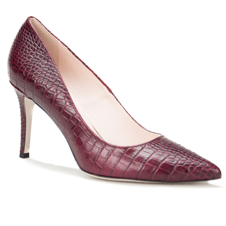Czółenka Bravo Moda 1679 croco bordo