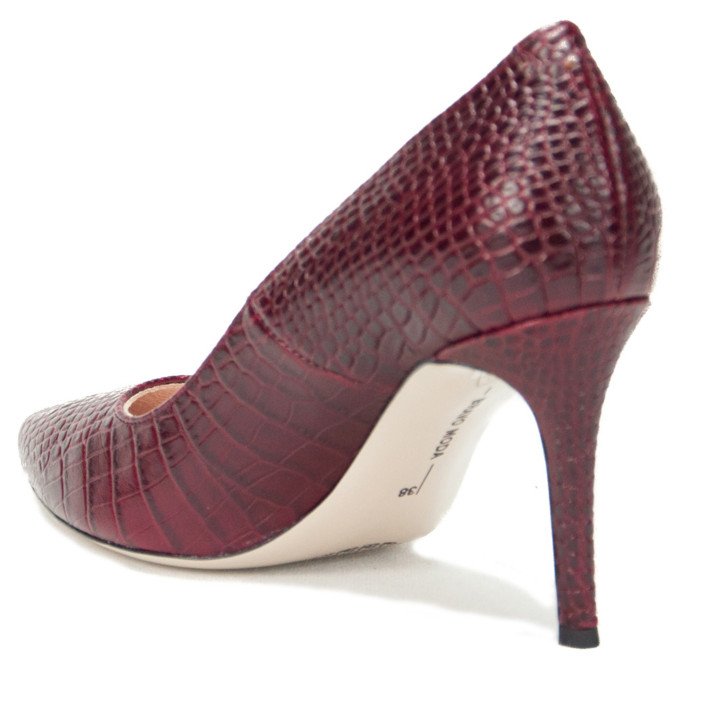 Czółenka Bravo Moda 1679 croco bordo