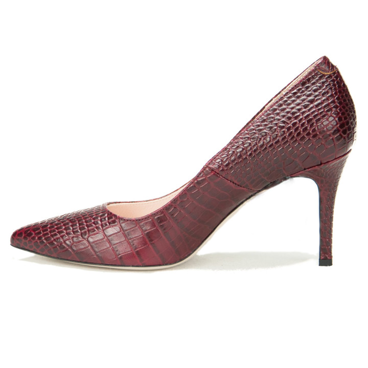 Czółenka Bravo Moda 1679 croco bordo